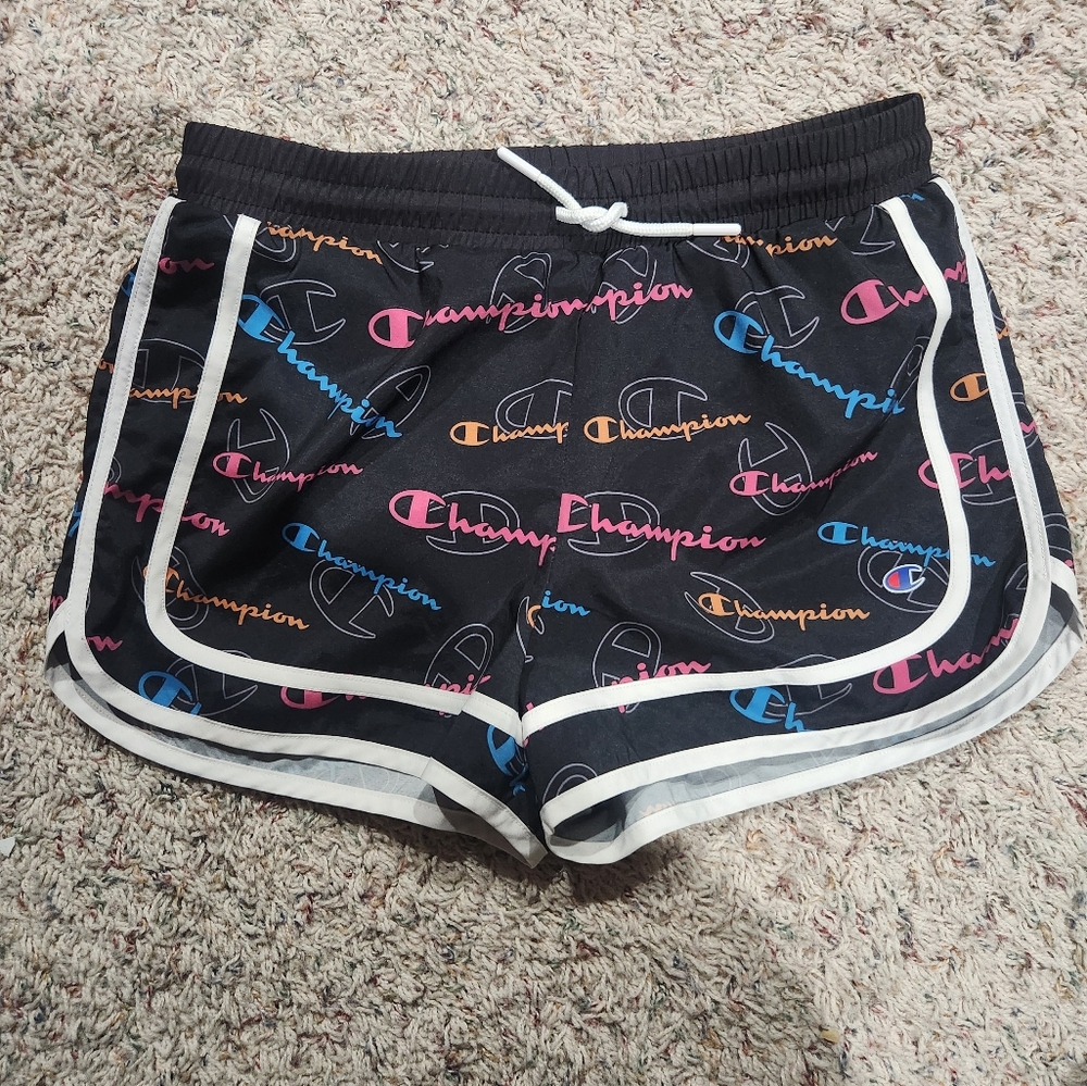 Champion Women's Black Logo Shorts